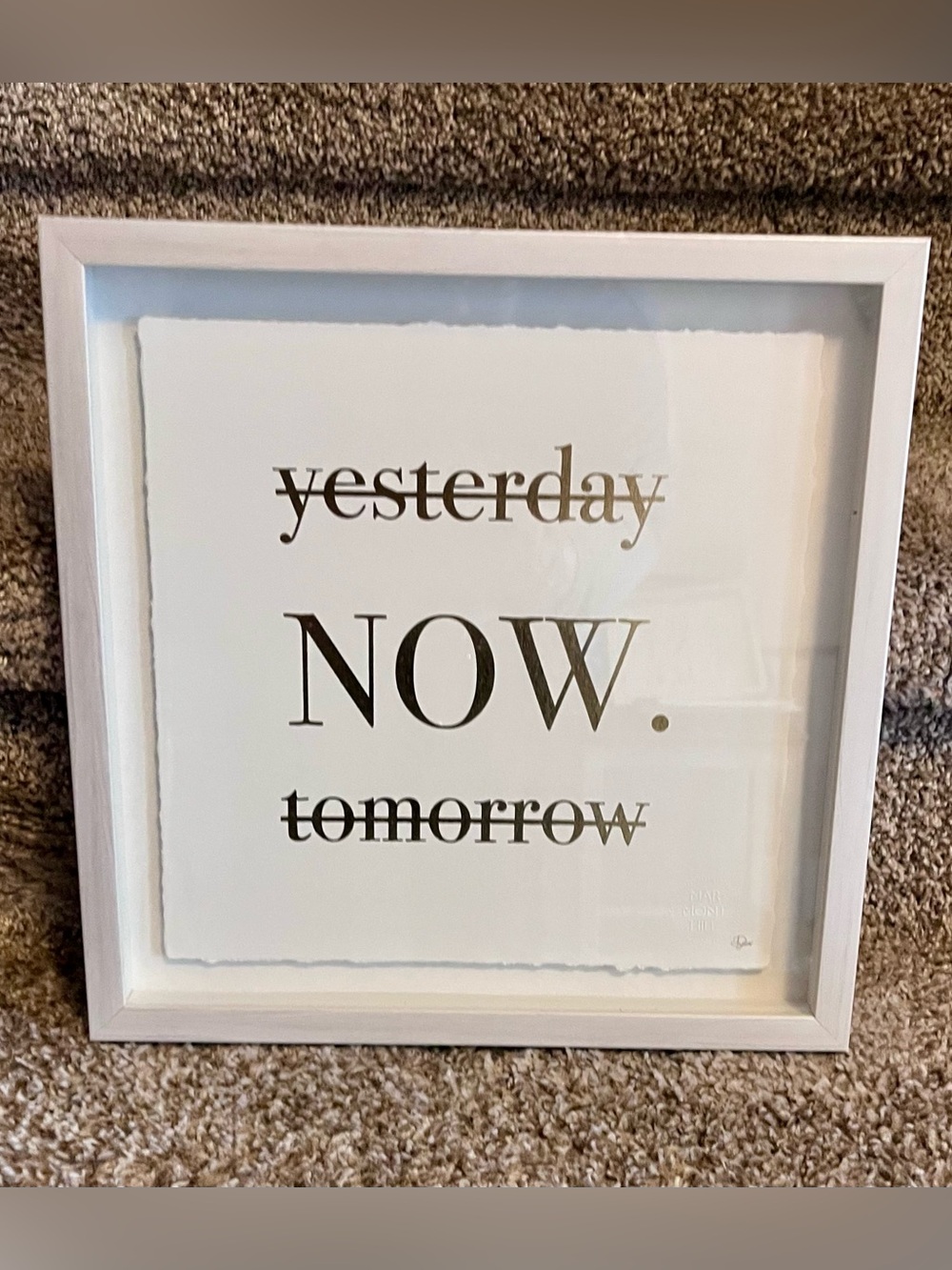 Yesterday NOW. Tomorrow Framed Wall Art, 12”x12”